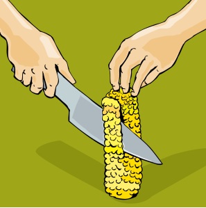 removing corn from cob